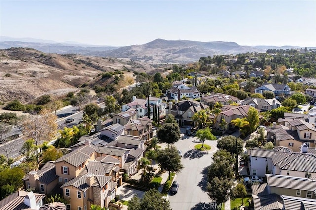 bird's eye view with a mountain view