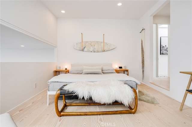 bedroom featuring light hardwood / wood-style floors