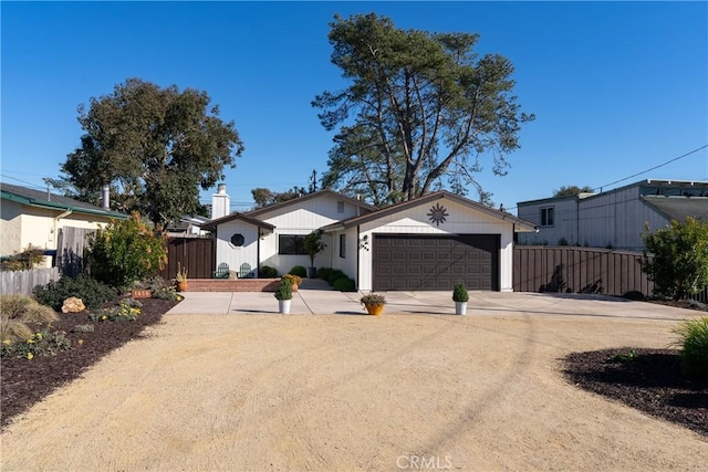 view of front facade with a garage