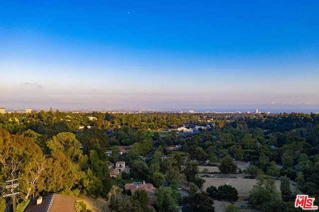 view of aerial view at dusk