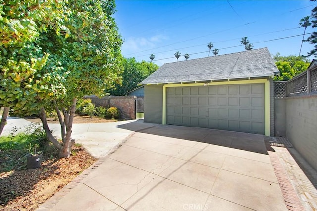 view of garage