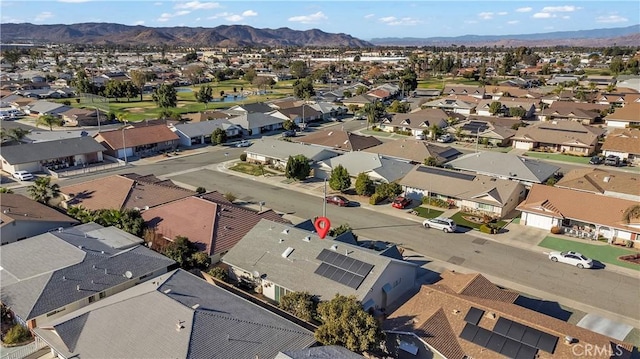 drone / aerial view with a mountain view