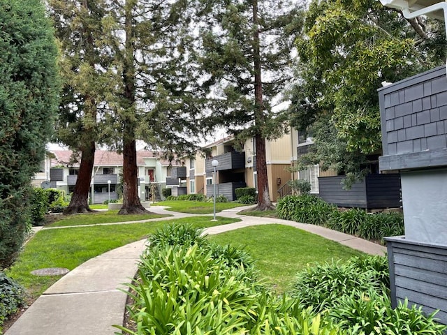 view of property's community featuring a lawn