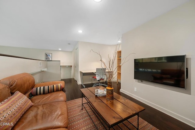 living room featuring hardwood / wood-style flooring