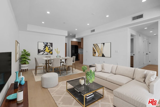 living room featuring wood-type flooring