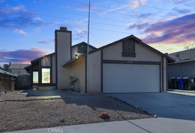 view of front facade with a garage