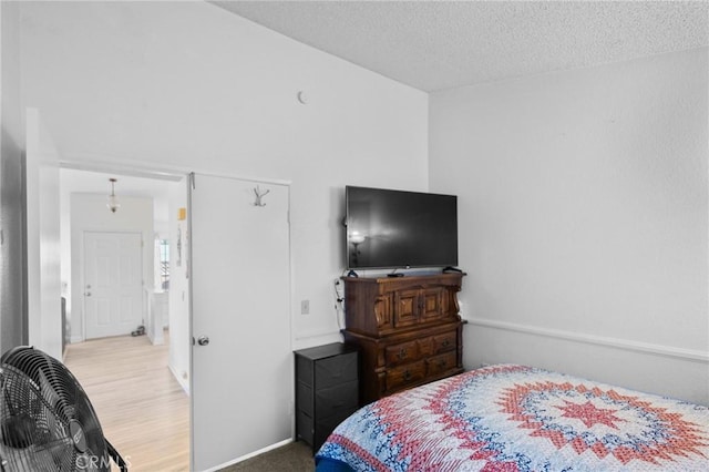 bedroom with a textured ceiling