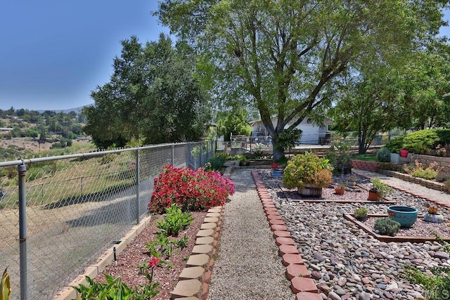 view of yard featuring a mountain view