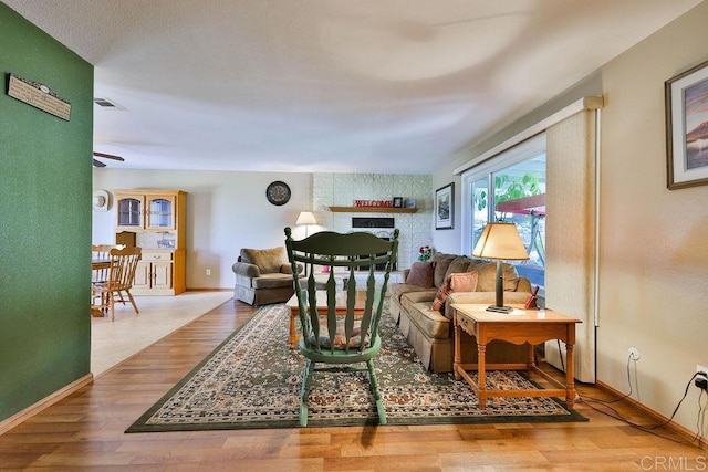 living room featuring hardwood / wood-style floors