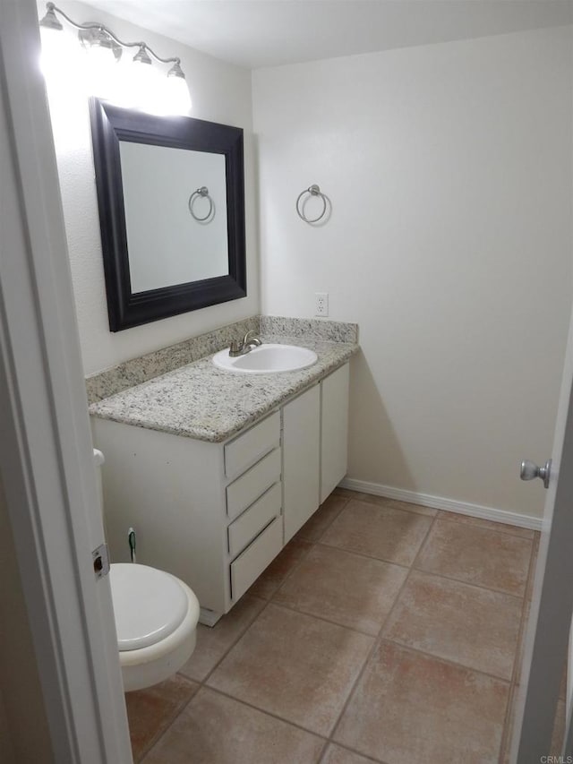 2374 Caringa Unit B, Carlsbad, CA 92009 - bathroom featuring tile patterned floors, vanity, and toilet