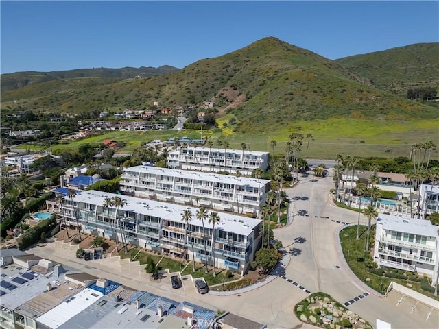 bird's eye view with a mountain view