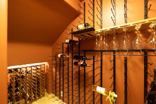 view of wine cellar