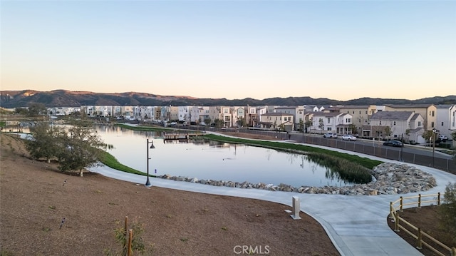 property view of water featuring a mountain view