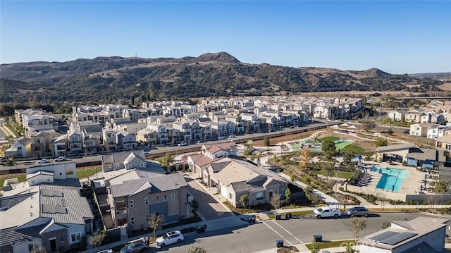 aerial view featuring a mountain view