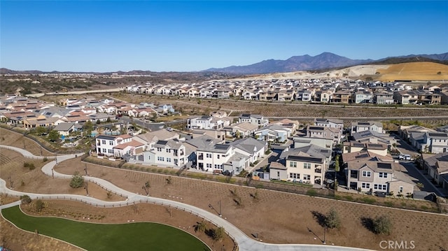 bird's eye view with a mountain view