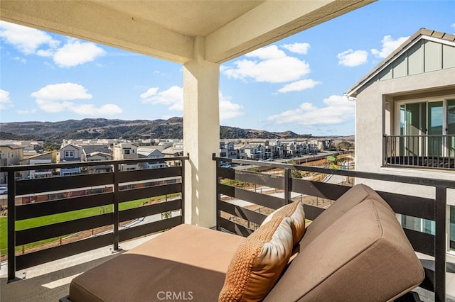 balcony with a mountain view