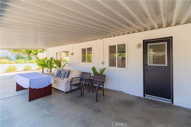 view of patio with an outdoor hangout area