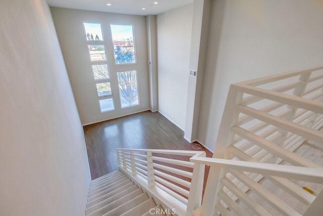 interior space featuring dark hardwood / wood-style flooring