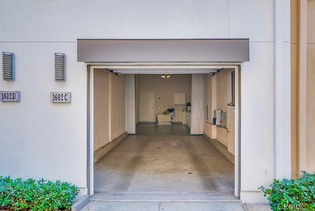 view of garage