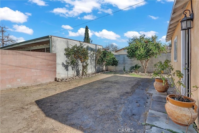 view of yard featuring a patio