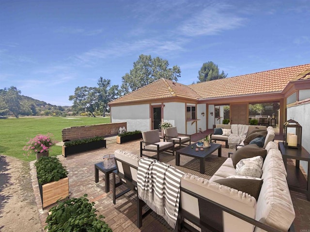 view of patio featuring outdoor lounge area