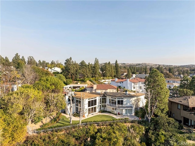 aerial view with a residential view