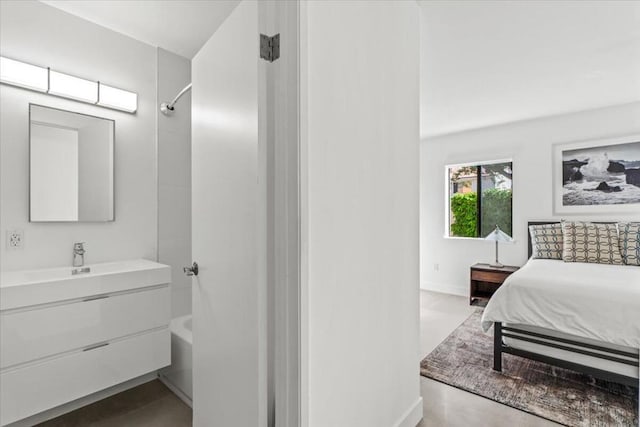 bedroom featuring sink