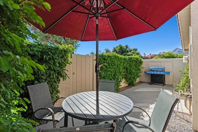 view of patio / terrace with a grill