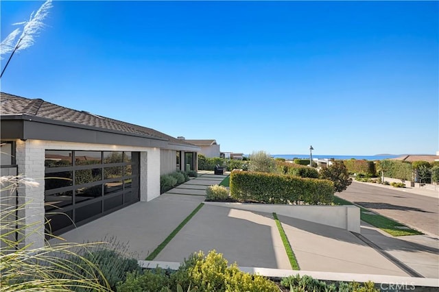 exterior space featuring a garage