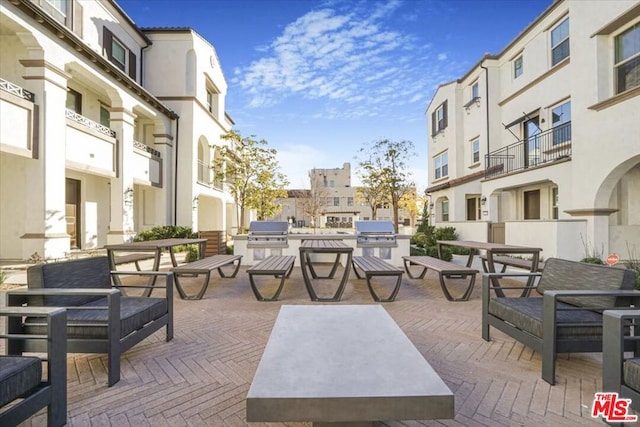 view of patio with area for grilling