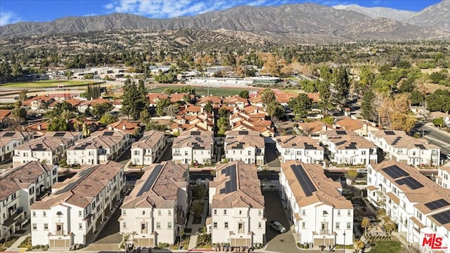 bird's eye view with a mountain view