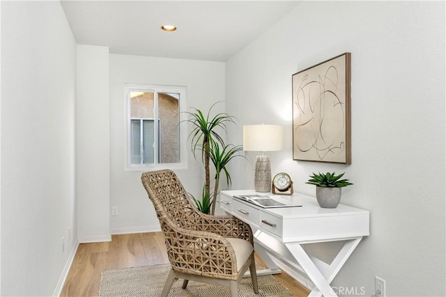 office featuring light hardwood / wood-style floors