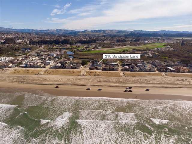 aerial view with a mountain view