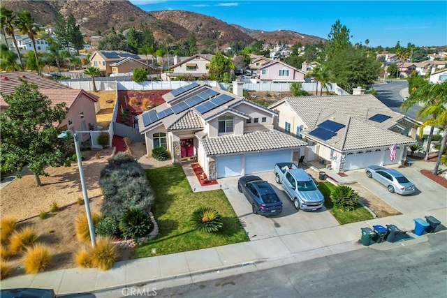 bird's eye view with a mountain view