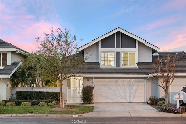 view of property with a garage