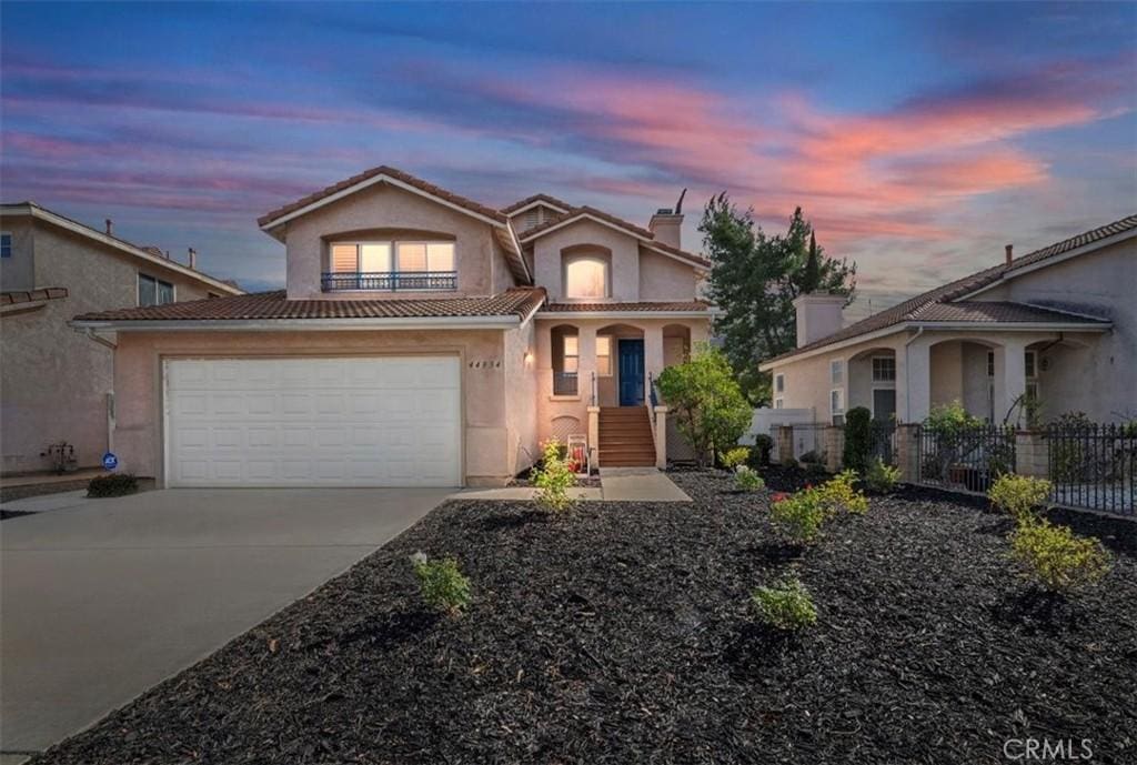 view of front property with a garage