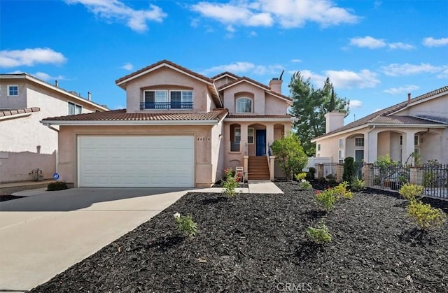 view of property with a garage