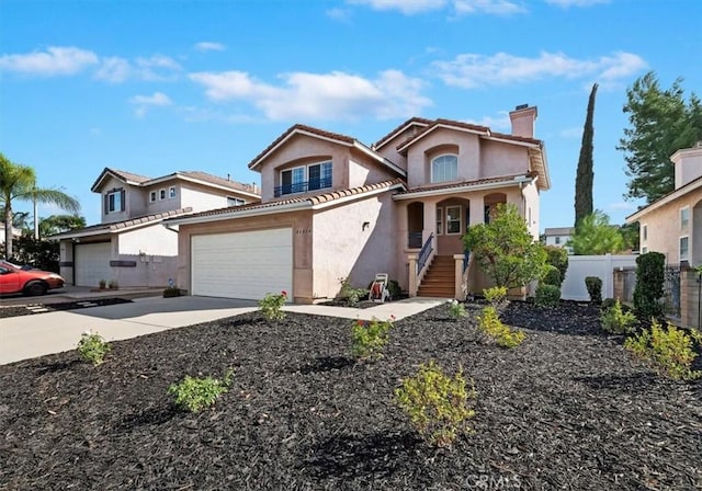 view of front property with a garage