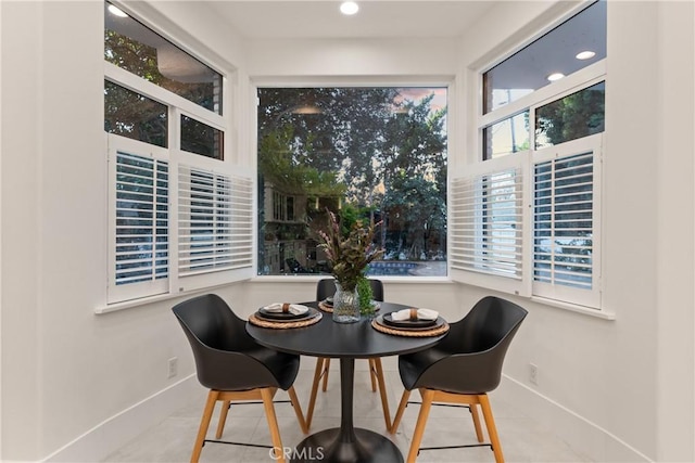 view of dining area