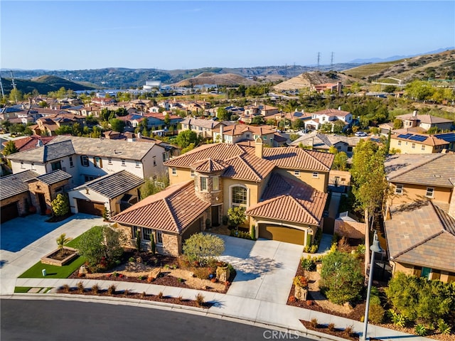 aerial view featuring a mountain view