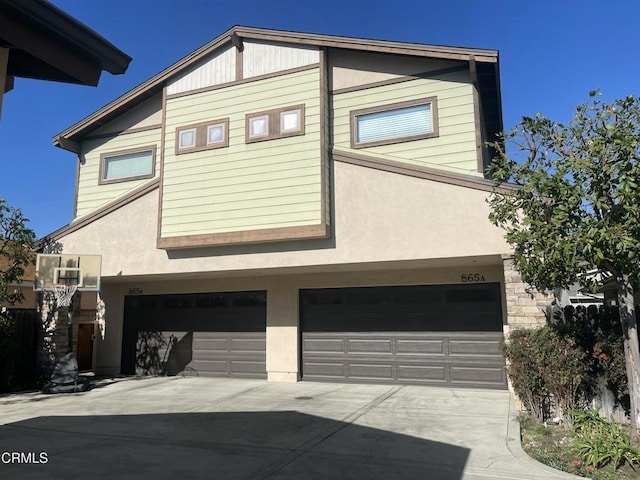 view of home's exterior with a garage