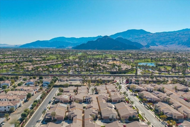 aerial view with a mountain view