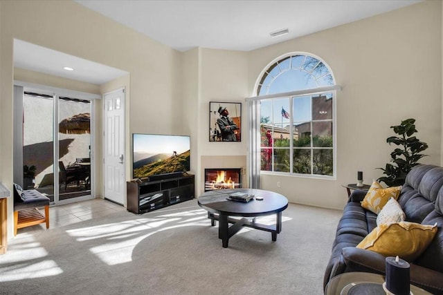 view of carpeted living room