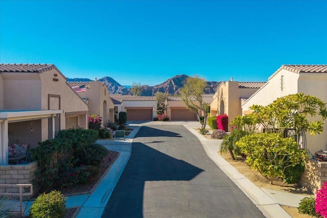 view of street with a mountain view