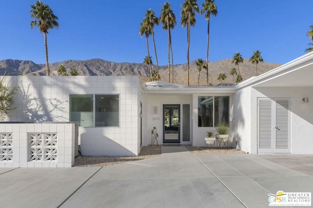 exterior space with a mountain view