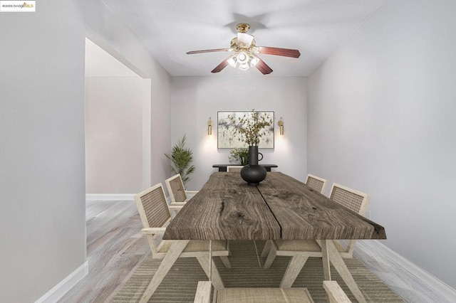 dining area featuring light hardwood / wood-style flooring