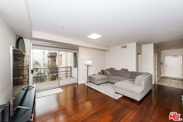 living room featuring wood-type flooring