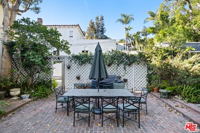 view of patio / terrace with a grill