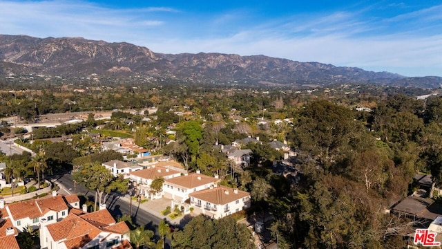 bird's eye view featuring a mountain view