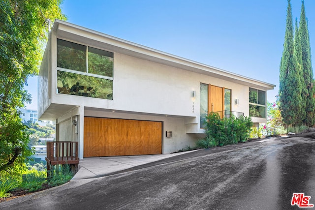 modern home with a garage